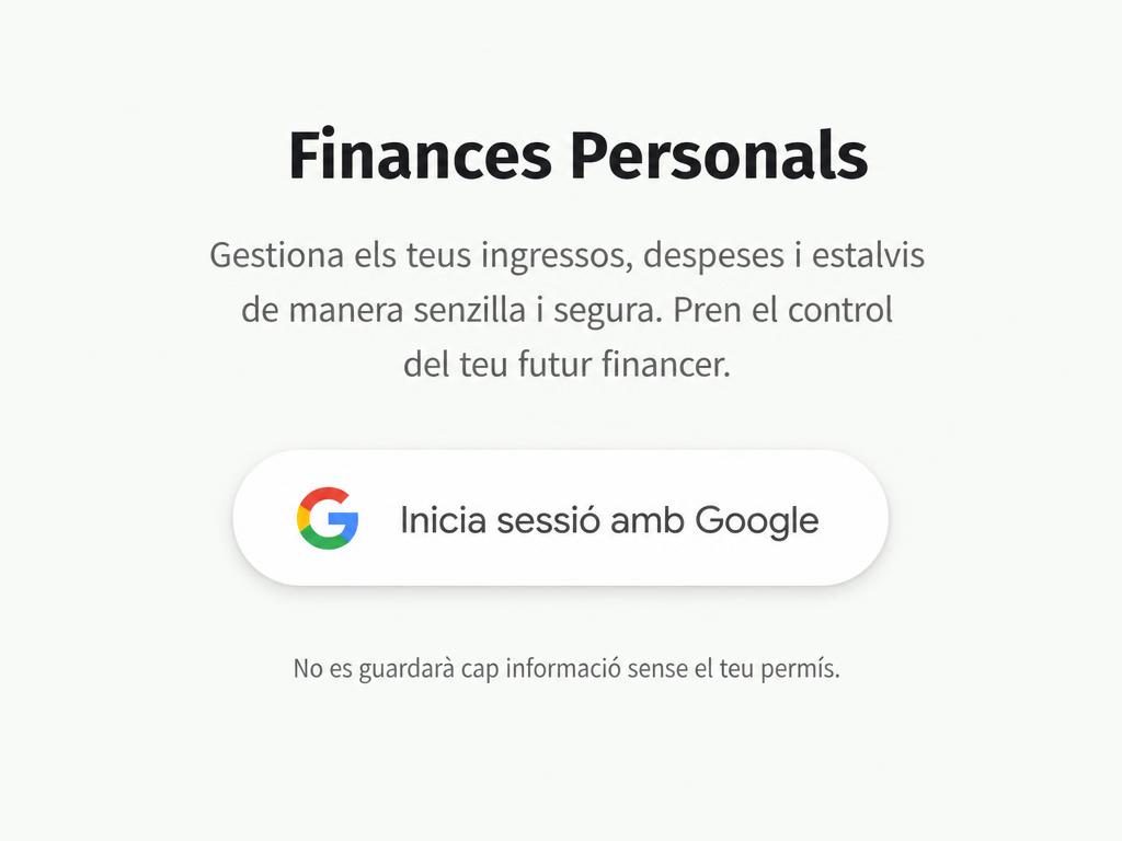 Pantalla de inicio de sesión de la app con el botón de Google